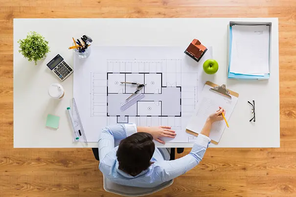 Architectural floor plan of a meeting room used as the starting point for AV design