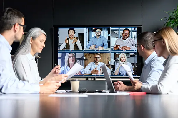 Teams, Zoom, Google Meet, and Webex comparison screen
