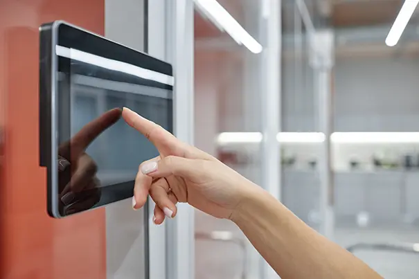 Touch panel with room presets for meetings and training